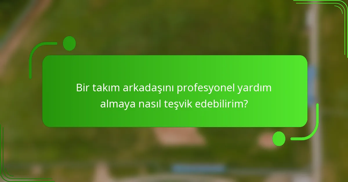 Bir takım arkadaşını profesyonel yardım almaya nasıl teşvik edebilirim?