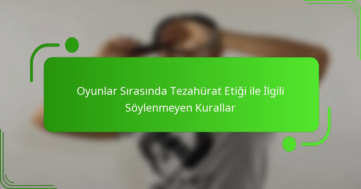 Oyunlar Sırasında Tezahürat Etiği ile İlgili Söylenmeyen Kurallar