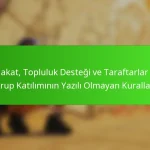 Sadakat, Topluluk Desteği ve Taraftarlar için Grup Katılımının Yazılı Olmayan Kuralları