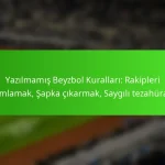 Yazılmamış Beyzbol Kuralları: Rakipleri selamlamak, Şapka çıkarmak, Saygılı tezahüratlar
