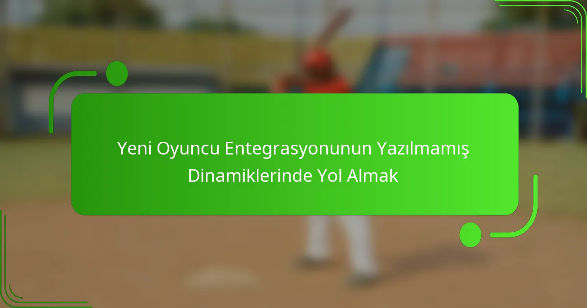 Yeni Oyuncu Entegrasyonunun Yazılmamış Dinamiklerinde Yol Almak